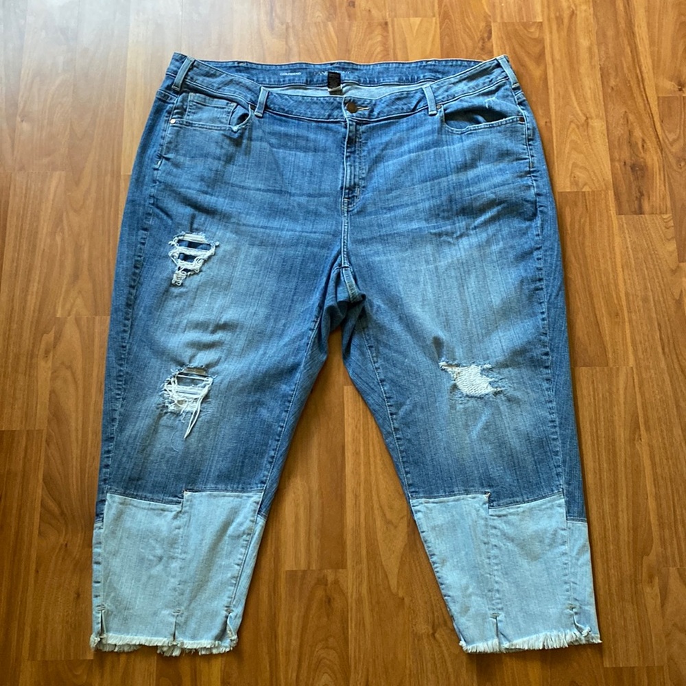 Lane Bryant Girlfriend Distressed Patchwork Ankle… - image 3